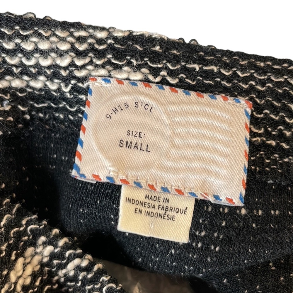 Anthropologie Dress Knit by Postmark Scoop Neck Black White Small Y2K - Picture 4 of 8